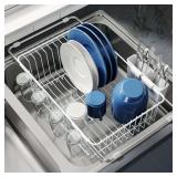 JASIWAY Dish Drying Rack in Sink, Small Dish Drainers for Inside Sink, Over The Sink Dish Racks, Stainless Steel Drying Rack with Utensil Holder, White - $34