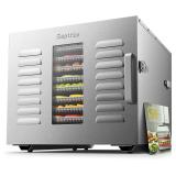 Commercial 10 Trays Food Dehydrator Machine for Jerky and Herbs Usable Area up to 24.65ft  and 194  Temperature 1000W Detachable Stainless Steel Dryer for Meat Fruit Mushrooms Beef Food Secret Silver 