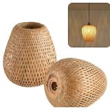 2-Pack Bamboo Lamp Shade,Hand-Woven Bamboo Rattan Hanging Light Shade,D 9.84' Rattan Table Lamp Shade for Floor Lamp, Wall Sconces Light Cover,Table Light,Pendant light - $127