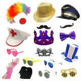18 Pcs Funny Photo Booth Props for Adults - Assorted Dress Up Costume Hats and Fun Sunglasses - Fun Photo Booth Props Kits for Wedding, Bachelorette, Graduation, Birthday Party Supplies - $46