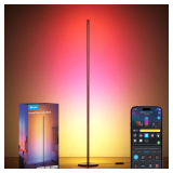 Govee RGBIC Floor Lamp Basic, 1000lm LED Corner Lamp Compatible with SmartThings, Alexa, and Matter, Modern Floor Lamp with Music Sync and 16 Million DIY Colors, Standing Lamp for Bedroom Living Room 