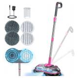 ScrubWiz Cordless Electric Spin Mop with Water Sprayer, Self-Propelled Floor Cleaner for Hardwood & Tile, Quiet Cleaning, Adjustable Handle, 2500mAh Long-Lasting Battery, 300ml Tank - $75