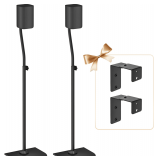 Height Adjustable Speaker Stand Pair Extend 33' to 42' with Wall Mount for Samsung, Vizio, Bose, LG, Roku Rear Speakers and More Surround Sound Speaker Stands Up to 5Lbs with Key Hole&Thread Hole - $4