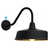 JOESA Outdoor Gooseneck Barn Light Fixture with a 15 inch Long Extended Arm - Dusk to Dawn Porch Light, Vintage, and a Rustic Style for House, Patio, or Exterior - $106