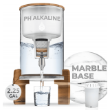 Invigorated Water pH Recharge Alkaline Water Filter Dispenser   BPA-Free Glass Countertop Water Filter Pitcher Purifier for Home & Office, 36-Cup Capacity, 360L Long Filter Life (Acacia/Marble) - $125