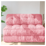 MAXYOYO Folding Sofa Bed, Convertible Sleeper Chair with Pillow Foldable Matress with Back Support, Portable Fold Out Chair Bed Comfy Floor Sofa Lounge for Living Room Bedroom, Pink Double - $189