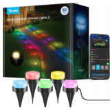 Govee Outdoor Ground Lights 2, 50ft Patio Decorations, 15 Pack RGBIC Pathway Lights with 100LM Warm White, IP67 Waterproof, 63 Scene Modes, Works with Alexa, Google Assistant - $110