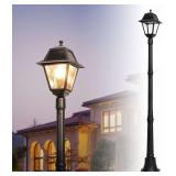 LUTEC LED Post Solar Light, Dusk to Dawn Vintage Solar Light Street Lights for Garden, Lawn, Pathway, Driveway 200 Lumens 2700K - $110