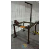 Industrial Steel Workbench with Floor Mounts & Wilton 4' Swivel Base Vise, 48'x36' Tabletop