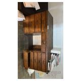 Antique Vintage Wooden Filing Desk Metal Top