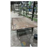 Heavy-Duty 8'x4' Steel Workbench Table, Industrial Welding, 1/4' Top, Fixed, SN 2957