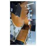 Executive Office Desk with 2 Chairs and Filing Cabinent