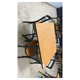 Commercial Table & 4 Chair Set – 48'x30' Laminate Top, Black Metal Frame, Wood Seats, Tag 143