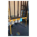 6 ft Portable Steel Rolling Scaffold Tower, Adjustable Height, Locking Casters, 1,000 lbs Capacity