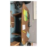 Laminate Rectangular Office Desk, 72'x36', Woodgrain Finish, Cable Grommet, Asset Tag #1528