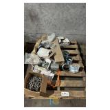 Atkore Electrical Conduit Fittings Lot, 2' Galvanized Steel Couplings, Clamps, Hardware, 30+ Pieces