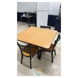 Commercial Cafeteria Table Set, 48'x48' Square, 4 Chairs, Laminate Top, Metal Frame, #1581