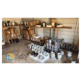 Large Lot Granite Cemetery Vases – Grey & Black, 10–12” Polished & Matte, Approx. 60 Units