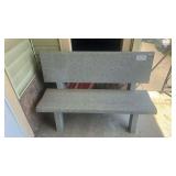 Granite Outdoor Bench with Backrest, Light Gray, Seats 3 Adults