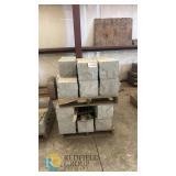 Granite Cobblestone Blocks Lot 123, Approx. 7.5"x7.5"x12" Gray, Palletized, ~72 Blocks