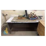 Industrial Workbench 72"x30" w/ Steel Frame & Lower Shelf, Mixed Lot of 30+ Hand Tools & Tool Box
