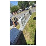7ft & 6ft Granite Upright Headstones, Gray/Black, Multiple Motif Panels, Bases Included