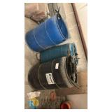 Three 55-Gallon Drums Filled with Used Chevron Rubber Conveyor Belts, Lot 1015