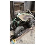 Heavy-Duty Steel Garden Work Seat with 10" Pneumatic Tires and Padded Seat Cover, Green