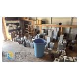 Large Lot of Granite Cemetery Vases and Grave Bases – Assorted Sizes and Finishes, 60+ Pieces