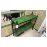 Metal Plant Stand Shelving Units, Artificial Grass Shelves, Black Frame, 2-Shelf & 3-Shelf Options