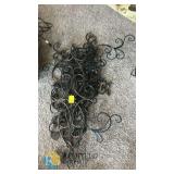 Set of 5 Decorative Black Wrought Iron Scrollwork Wall Art Panels, Ornate Floral Scroll Designs