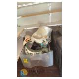 Mixed Lot of Decorative Collectibles – Includes Owl Figurine, Floral Hat Container, and More