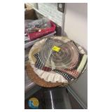 Assorted Placemats & Serving Trays Set—Woven, Glass, Rooster & Floral Patterns, 13-14" Round