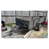Single Axle Utility Trailer, 8x4 ft Wood Floor/Steel Frame, Toolbox, Hitch, Spare Tire