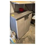 Freestanding Plastic Utility Storage Cabinet with Lockable Doors, 36" W x 18" D x 37" H plus contents