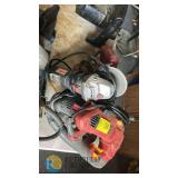 Lot of Drill Master Corded Power Tools: Jigsaw, Angle Grinder, Circular Saw, 120V, Red/Black