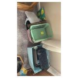 Assorted Storage Bins & Baskets Lot – Plastic, Wicker, Fabric Cube, Handle & Lid, 7 Pieces
