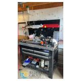 Kobalt Rolling Tool Chest Workbench with Pegboard, Drawers, Organizers, and Mixed Tools Bundle