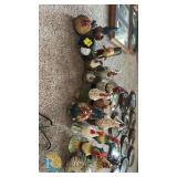 Lot of 13 Multicolored Ceramic Rooster Figurines, Cookie Jars & Teapot—Hand-Painted Decor