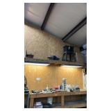 Workbench Lot — HaulMaster 3-Ton Chain Hoist, Drill Bit Sets, Construction & Drywall Screws, Wire Mesh Roll, Irwin Tools, Smith & Wesson Reference Books, LED Light Bar, WD-40, Sulfuric Acid, Mis