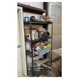Metal Utility Storage Shelf w/ 5 Shelves, Electrical Wire, Tools, Hardware, Paint, Shop Contents
