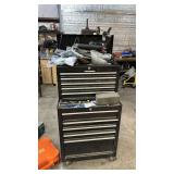 Rolling Stackable Tool Chest Combo, Black, 11 Drawers, 26'x18'x50', Steel, Loaded w/ Tools