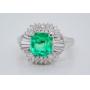 2.00ct Emerald, 0.70ctw Diamond Platinum Ring