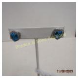 LADIES STERLING SILVER AND GEMSTONE EARRINGS