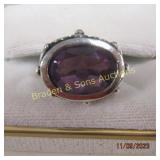 LADIES STERLING SILVER AND GEMSTONE RING SIZE7