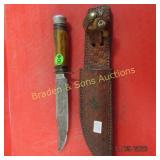 VINTAGE 10" FIXED BLADE KNIFE WITH SHEATH