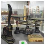 ANTIQUE OHAUS SCALE AND CLARKE NOTARY STAMP