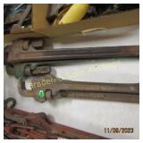 GROUP OF 4 USED PIPE WRENCHES