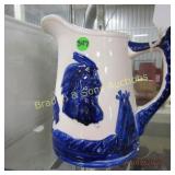 VINTAGE 9" FLOW BLUE PICTURE