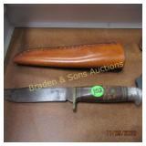 VINTAGE 10" FIXED BLADE KNIFE WITH SHEATH